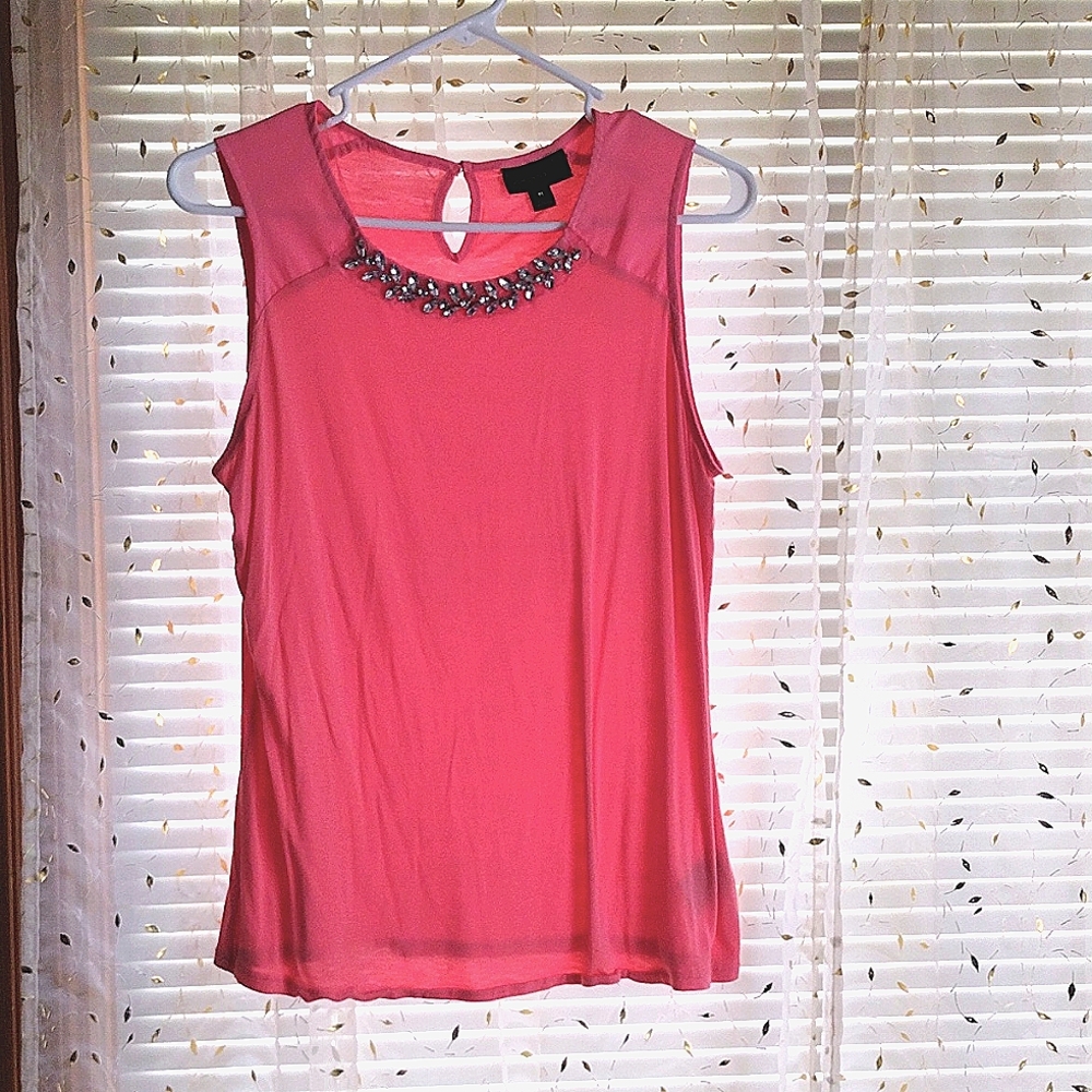 Worthington Pink Sleeveless Blouse with Embellishments
